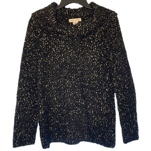 Skye’s The Limit Black and White Textured Sweater with Cowl Neck, Size Small